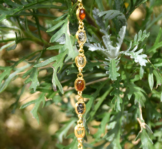 MJ Baltica, bracciale, Ambra naturale Baltica, Argento, placcato in Oro 18k, vintage, elegante, BZB057