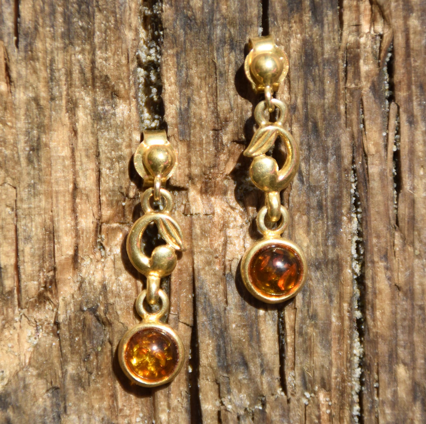 MJ Baltica, orecchini, Ambra naturale Baltica, Argento 925, placcato in Oro 18k, bellissimo, elegante, BZK065