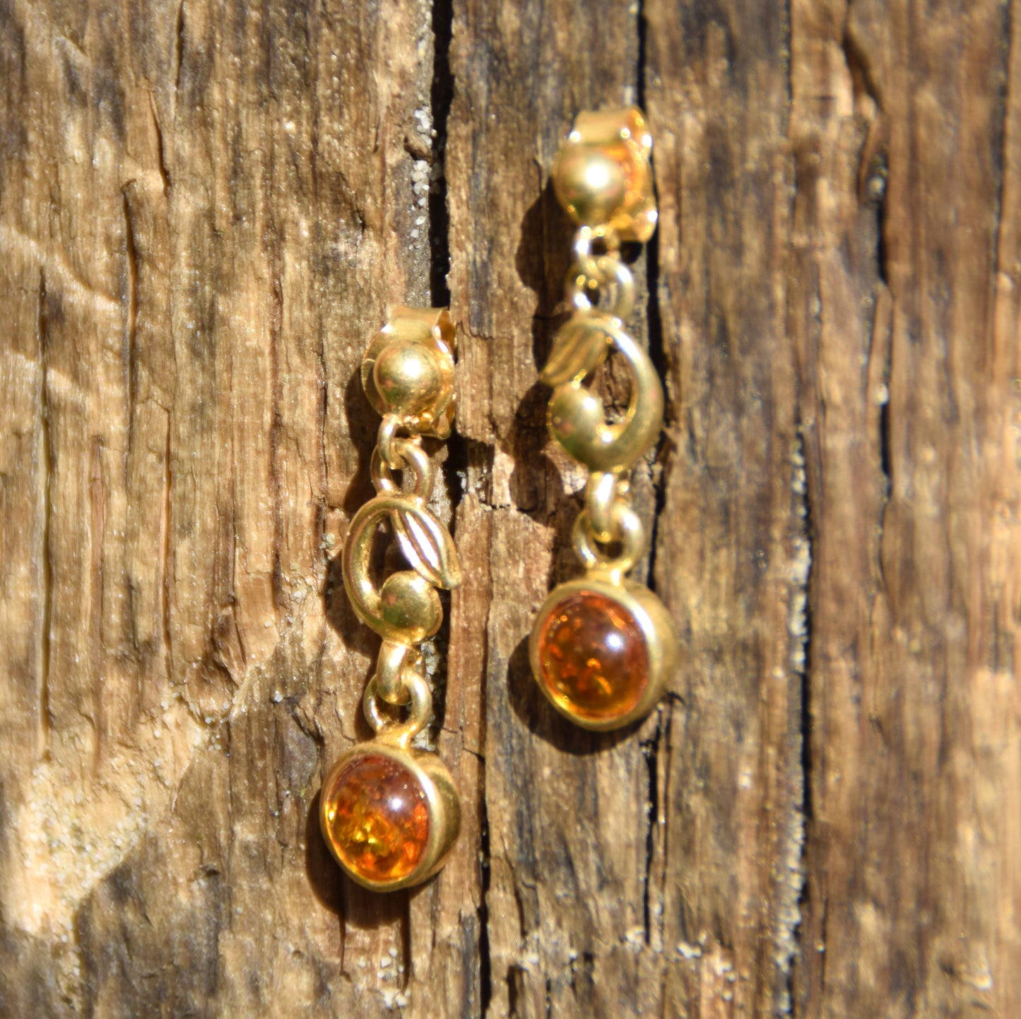 MJ Baltica, orecchini, Ambra naturale Baltica, Argento 925, placcato in Oro 18k, bellissimo, elegante, BZK065