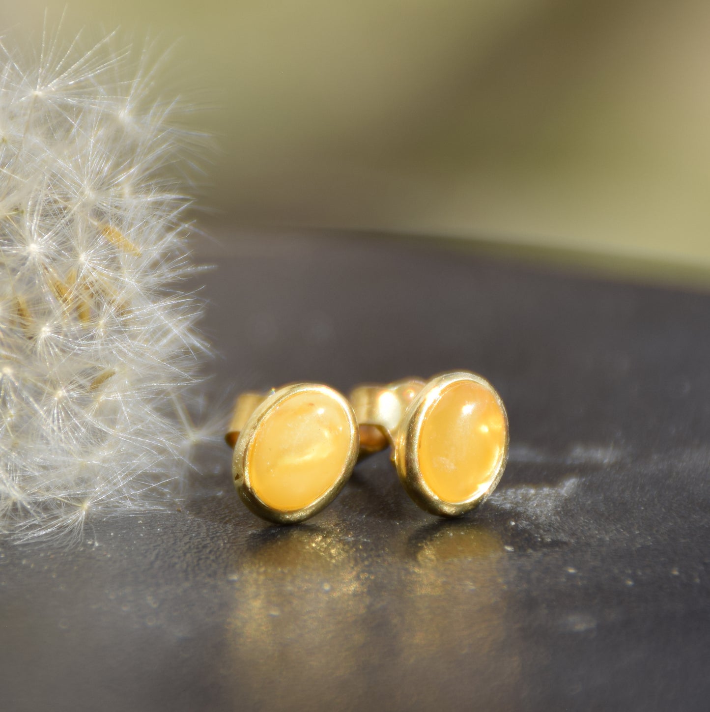 MJ Baltica, orecchini, Ambra naturale Baltica, Argento 925, placcato in Oro 18k, ovale, elegante, ambra imperiale, BZK079