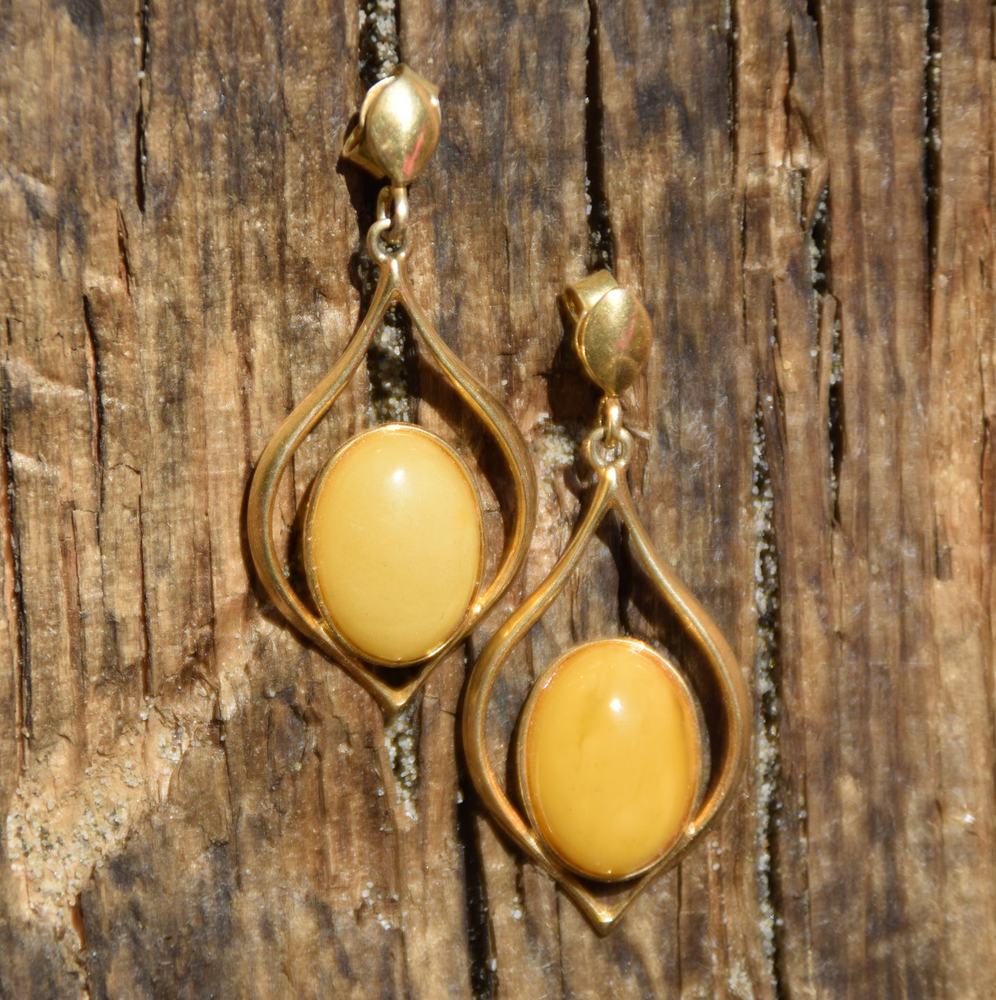 MJ Baltica, orecchini, Ambra naturale Baltica, Argento 925, placcato in Oro 18k, lungo, ambra imperiale, elegante, BZK089