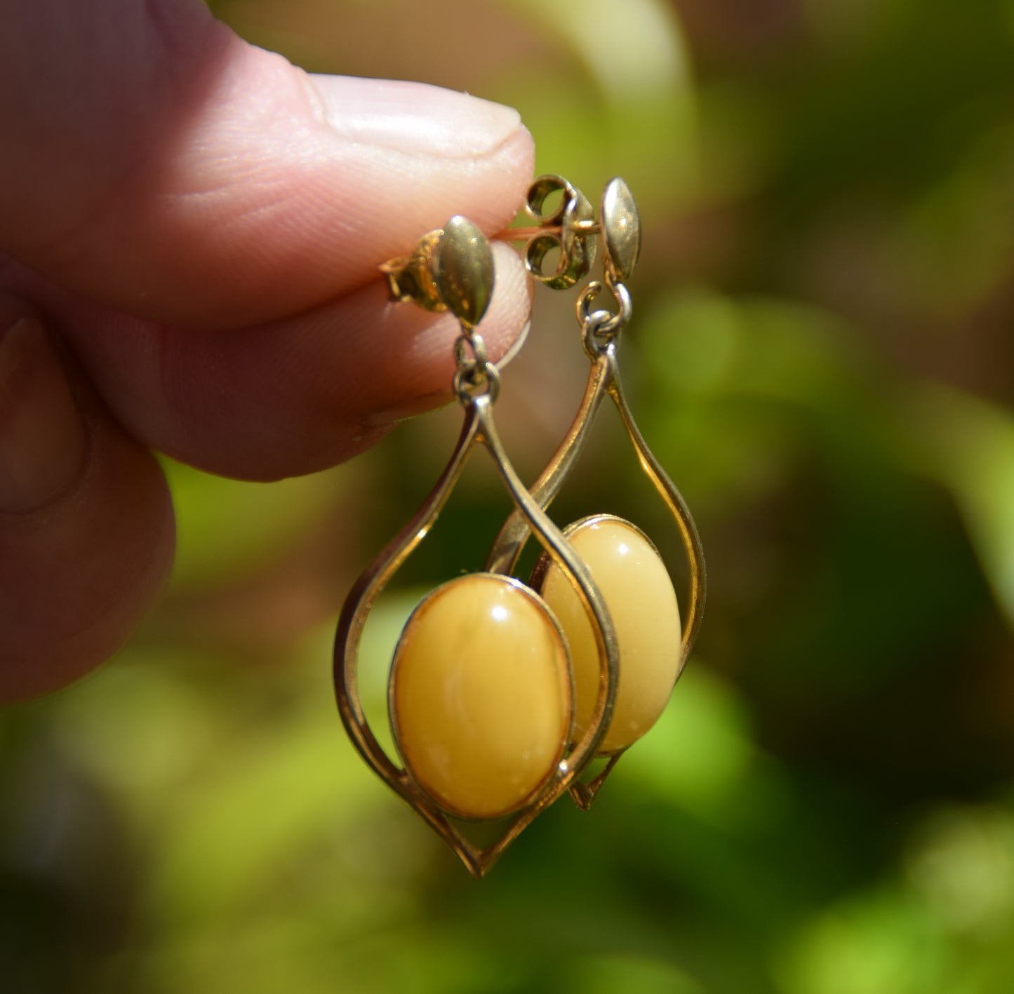 MJ Baltica, orecchini, Ambra naturale Baltica, Argento 925, placcato in Oro 18k, lungo, ambra imperiale, elegante, BZK089