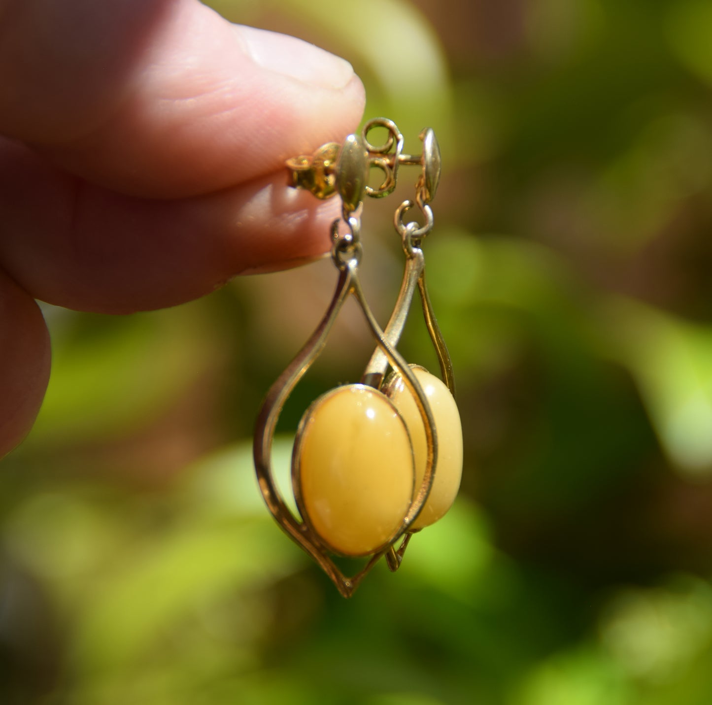 MJ Baltica, orecchini, Ambra naturale Baltica, Argento 925, placcato in Oro 18k, lungo, ambra imperiale, elegante, BZK089