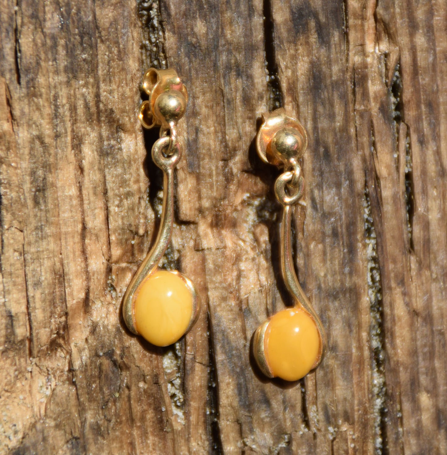 MJ Baltica, orecchini, Ambra naturale Baltica, Argento 925, placcato in Oro 18k, fine, ambra imperiale, elegante, BZK091