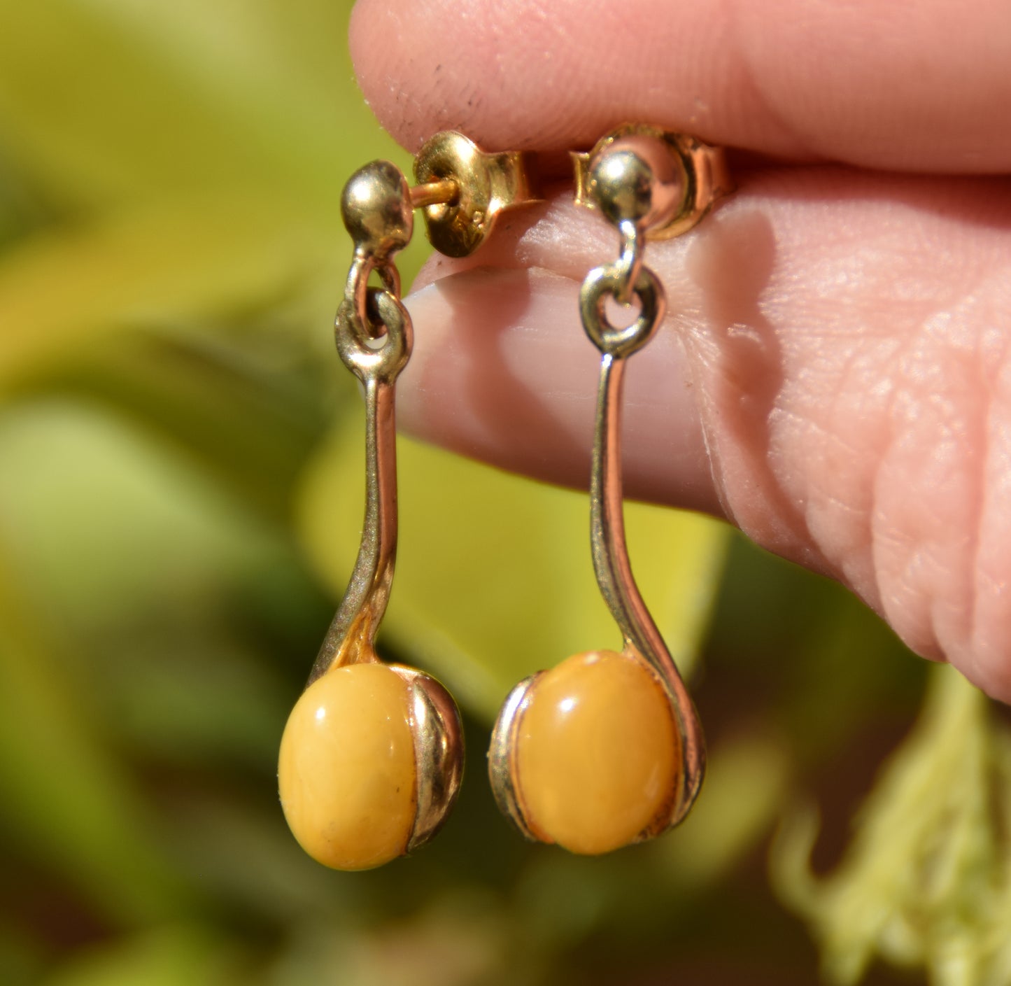 MJ Baltica, orecchini, Ambra naturale Baltica, Argento 925, placcato in Oro 18k, fine, ambra imperiale, elegante, BZK091