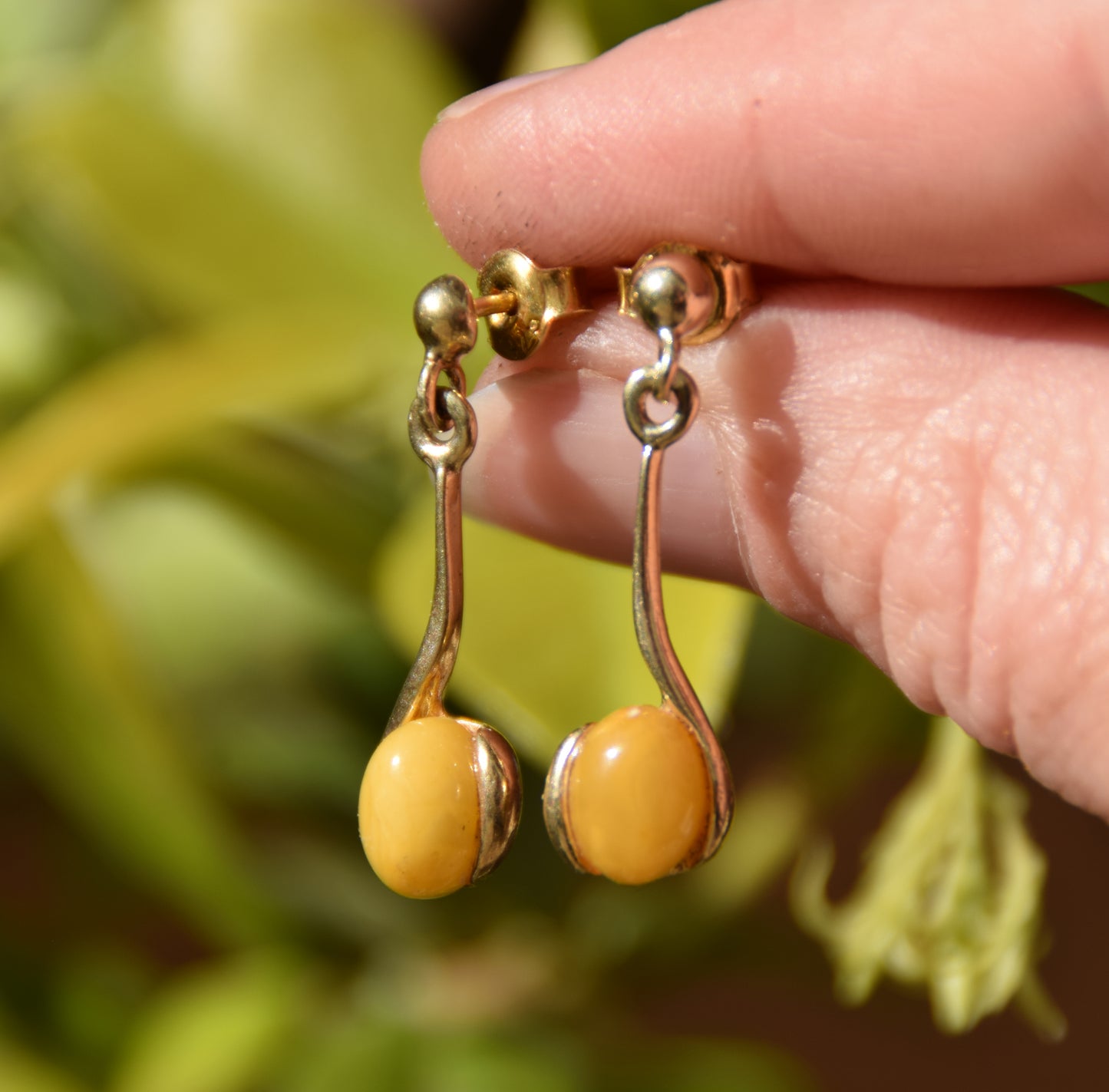 MJ Baltica, orecchini, Ambra naturale Baltica, Argento 925, placcato in Oro 18k, fine, ambra imperiale, elegante, BZK091