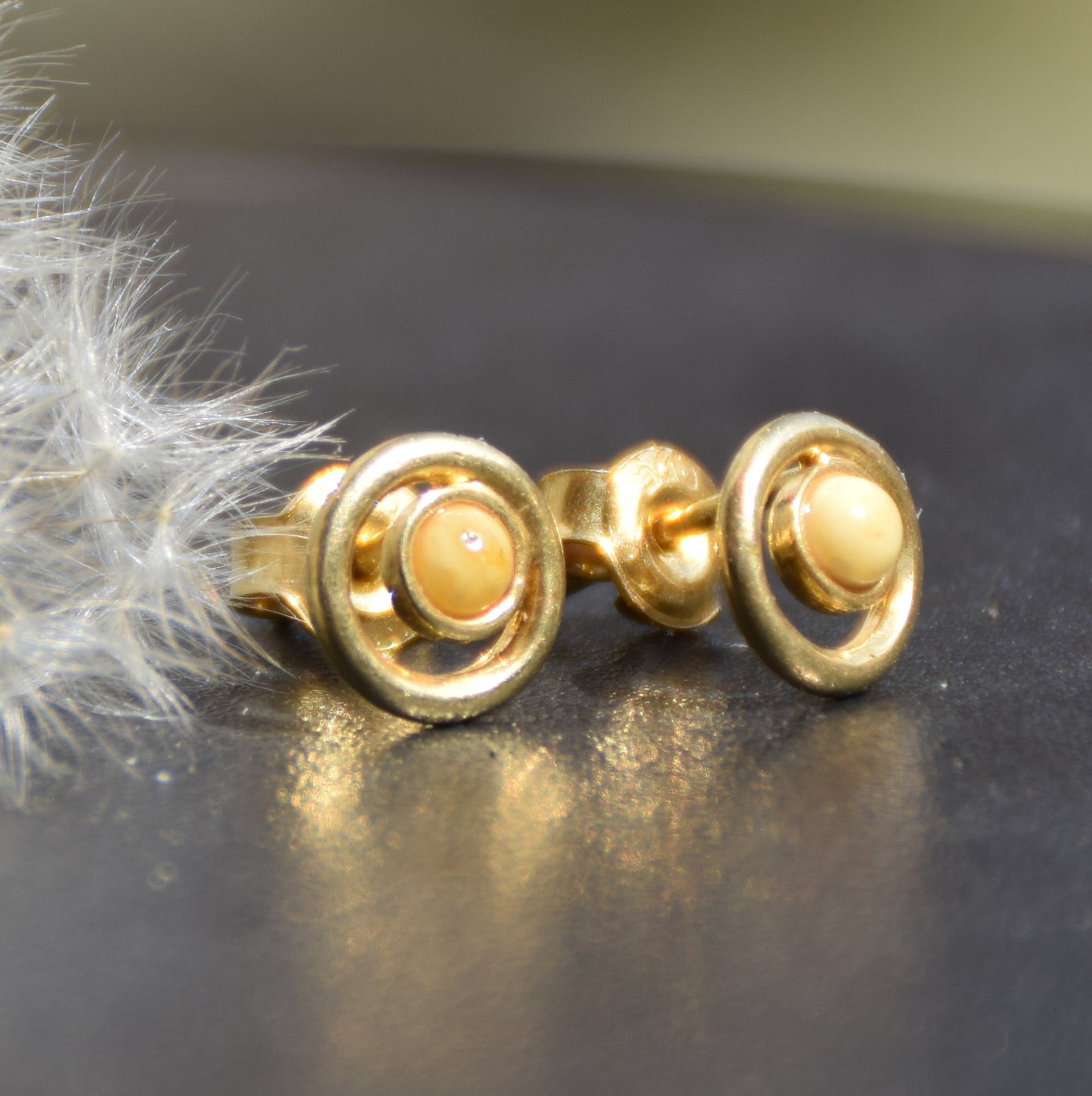 MJ Baltica, orecchini, Ambra naturale Baltica, Argento 925, placcato in Oro 18k, imperiale, luminoso, artigianale, BZK109