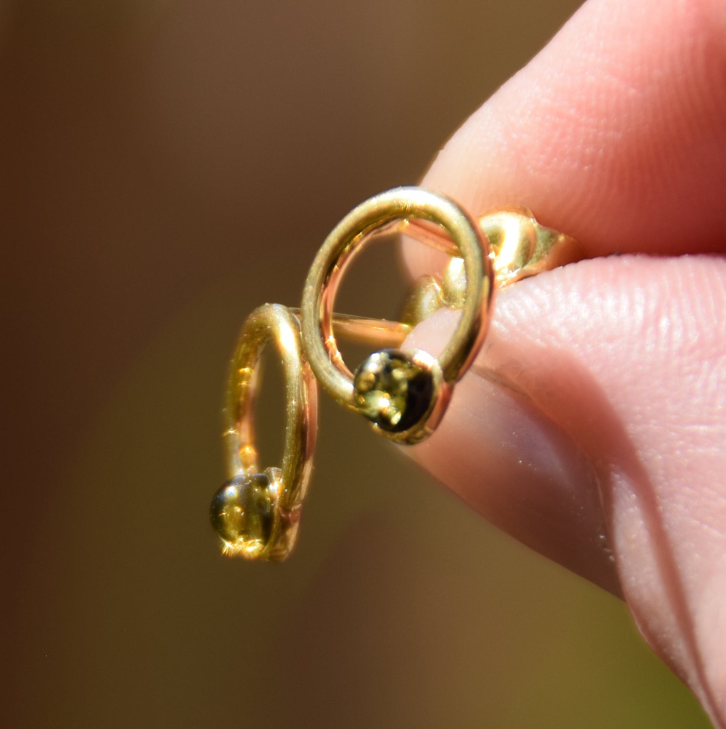 MJ Baltica, orecchini, Ambra naturale Baltica, Argento 925, placcato in Oro 18k, elegante, ambra verde, BZK118