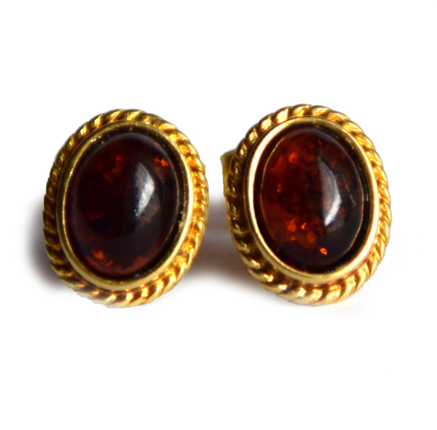 MJ Baltica, earrings, natural Baltic Amber, 925 Silver, 14k Gold plated, cherry amber, luminous, handcrafted, BZK122