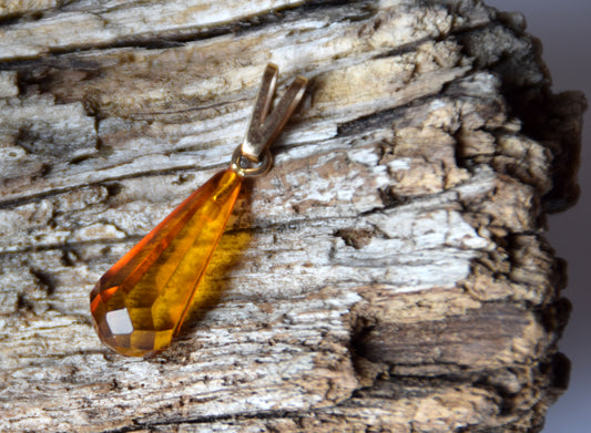 MJ Baltica, pendant, natural Amber, Silver, Gold plated, handcrafted, drop, fine, BZW116