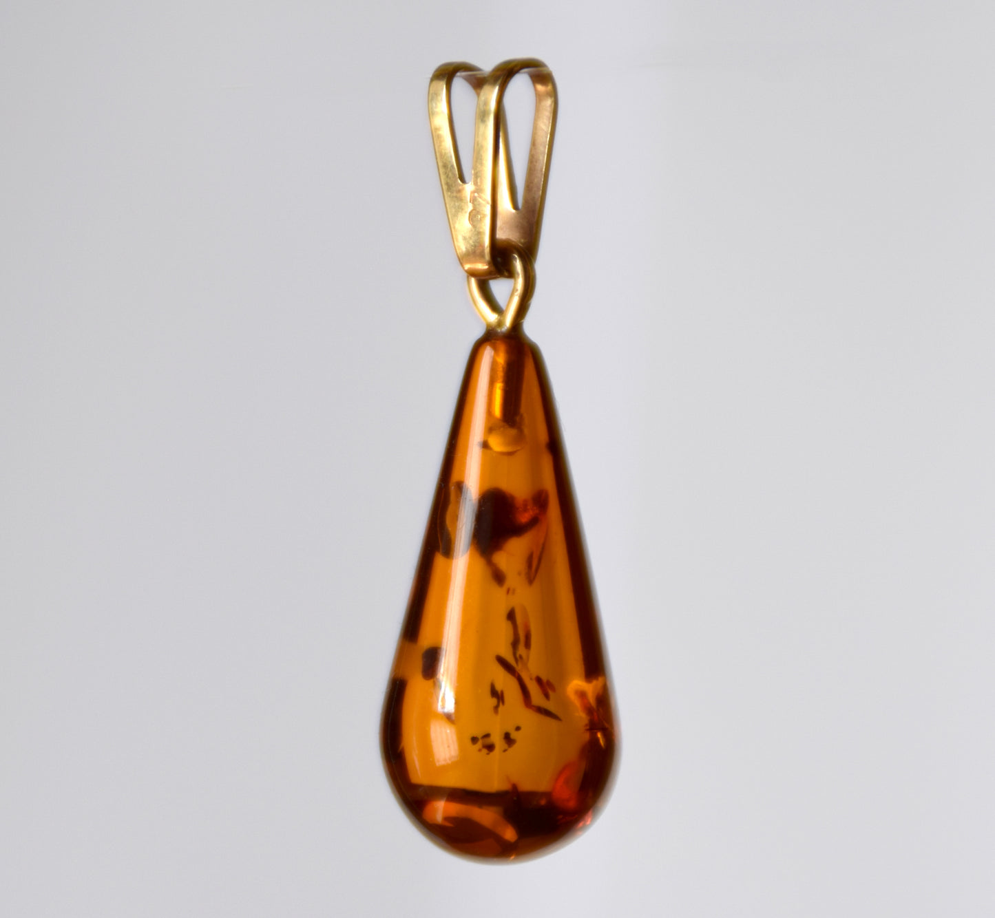 MJ Baltica, pendant, natural Amber, Silver, Gold plated, handcrafted, drop, luminous, BZW124