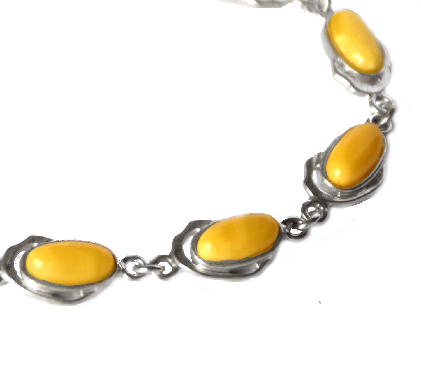 MJ Baltica, bracelet, natural Baltic amber, 925 silver, luminous, elegant, handcrafted, imperial amber, BB057