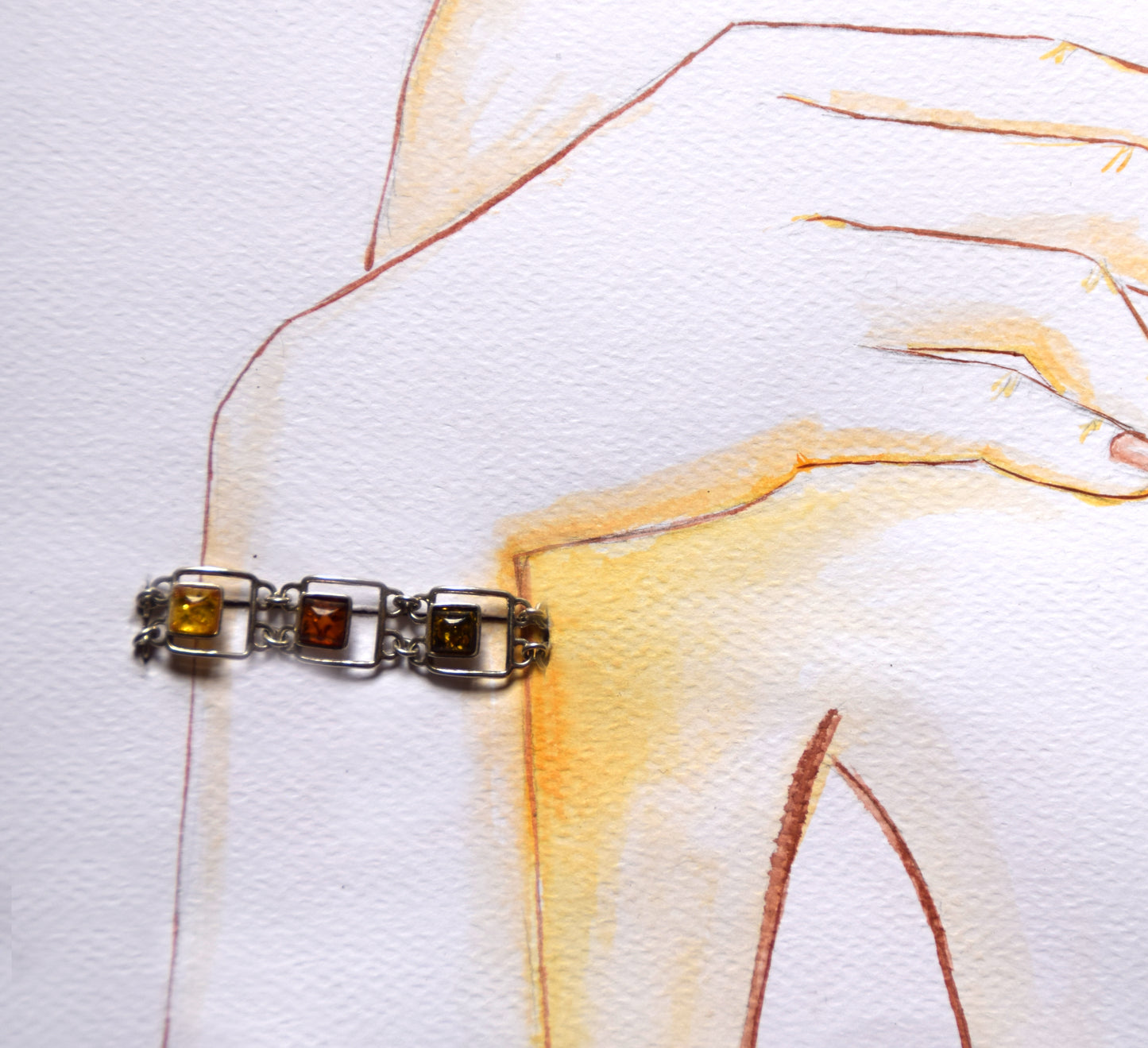 MJ Baltica, bracelet, natural Baltic amber, 925 silver, bright, elegant, handcrafted, multicolor, BB059