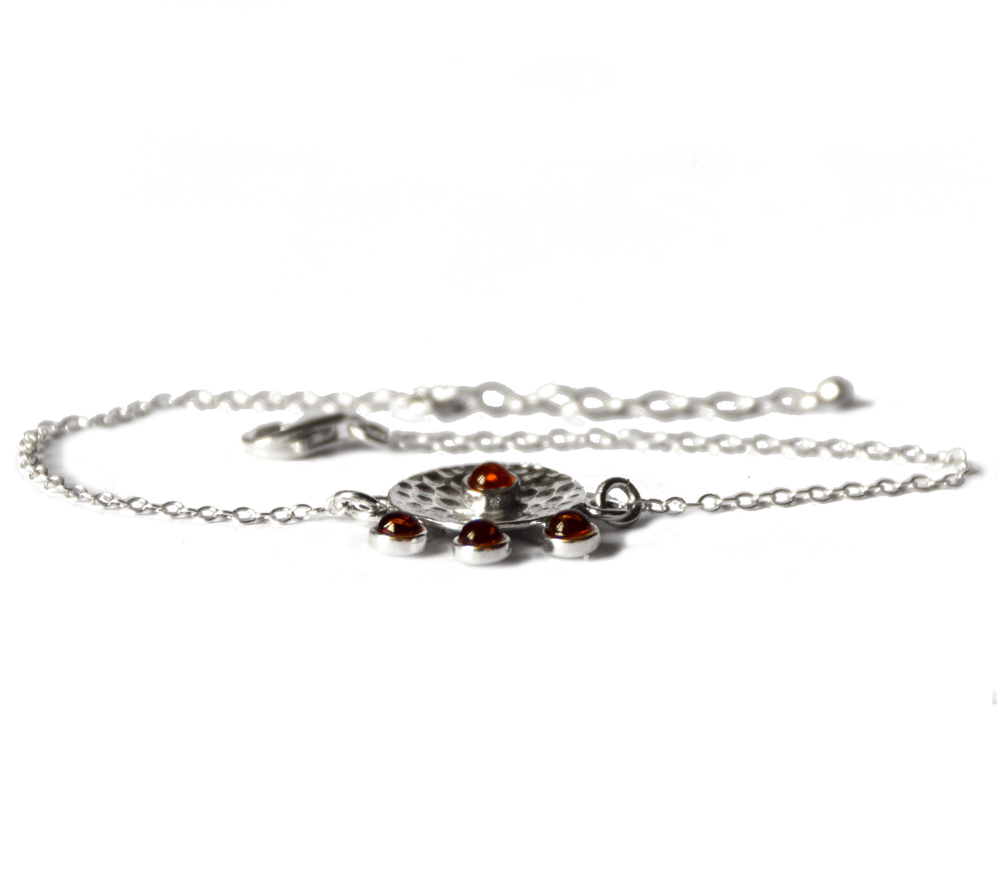 MJ Baltica, bracciale, Ambra naturale Baltica, Argento 925, luminoso, elegante, artigianale, cognac, BB067