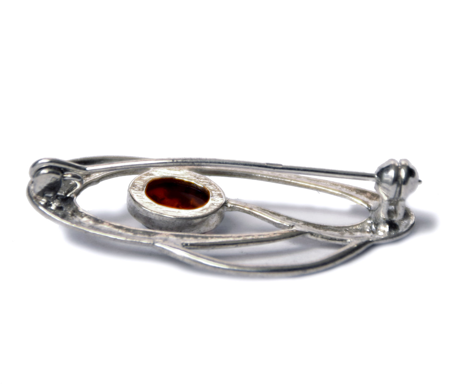 MJ Baltica, brooch, natural Baltic amber, 925 silver, abstract, luminous, handcrafted, BBR002