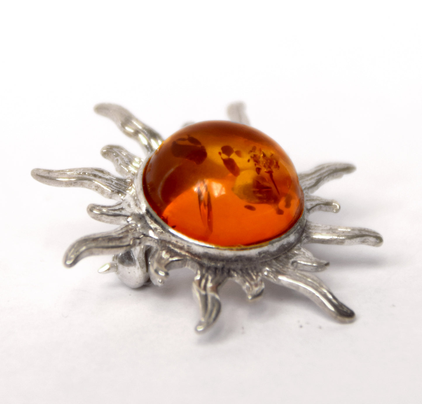 MJ Baltica, brooch, natural Baltic amber, 925 silver, sunshine, delicious, luminous, BBR024