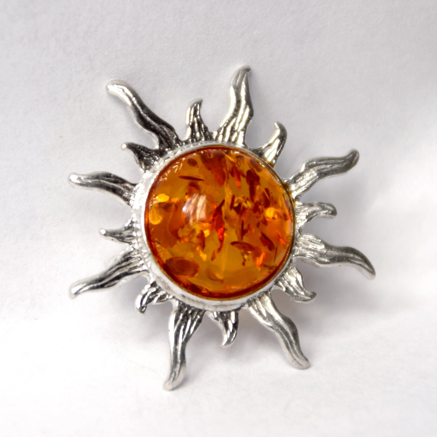 MJ Baltica, brooch, natural Baltic amber, 925 silver, sunshine, delicious, luminous, BBR024