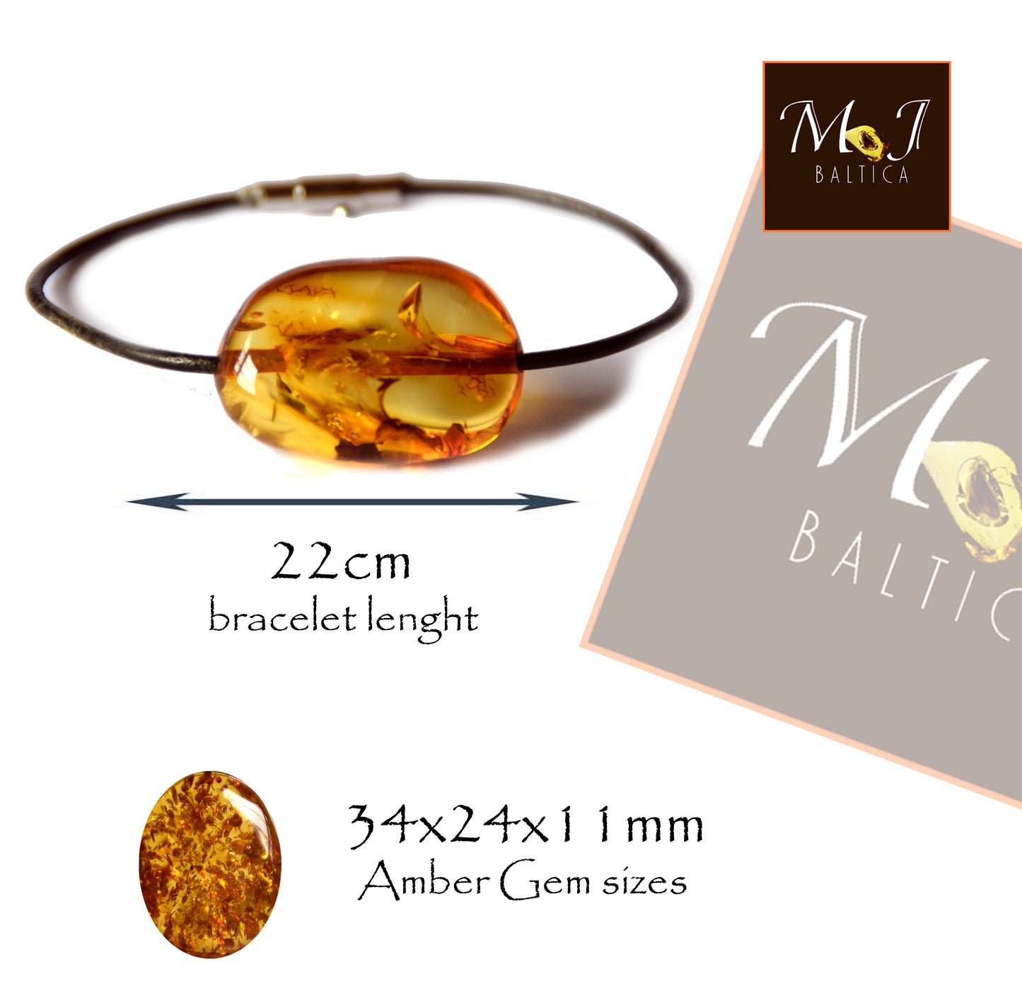 MJ Baltica, bracelet, Natural Baltic Amber, handcrafted, anti-inflammatory, healing, beautiful, unique, BBS028