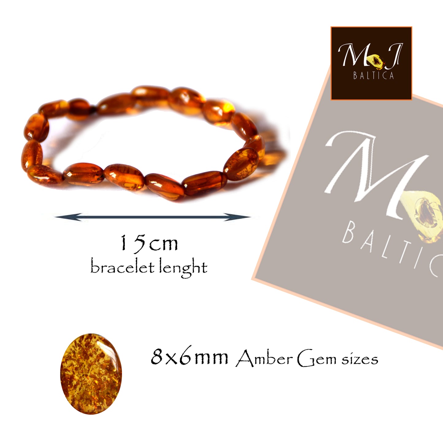 MJ Baltica, bracciale, Ambra Naturale Baltica, artigianale, antinfiammatorio, delicato, per bambini, corto, luminoso, BBSbimbo1