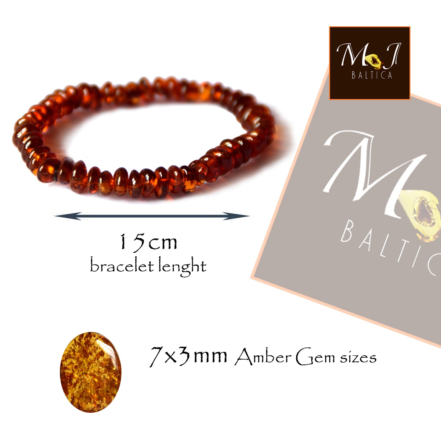 MJ Baltica, bracelet, Natural Baltic Amber, handcrafted, anti-inflammatory, delicate, for children, short, luminous, BBSbimbo4