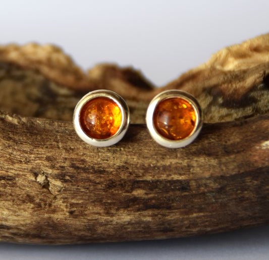 MJ Baltica, earrings, natural Baltic amber, 925 silver, unisex, lobe, handcrafted, BK119 (3)