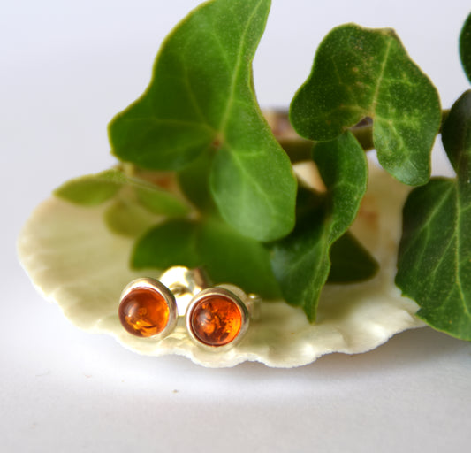 MJ Baltica, earrings, natural Baltic amber, 925 silver, unisex, lobe, handcrafted, BK126