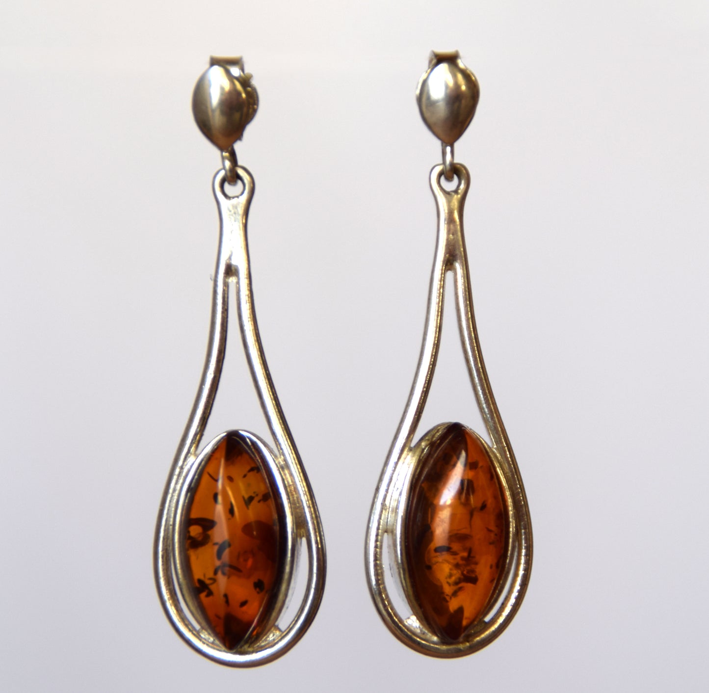 MJ Baltica, earrings, natural Baltic amber, 925 silver, elegant, feminine, bright, long, BK138