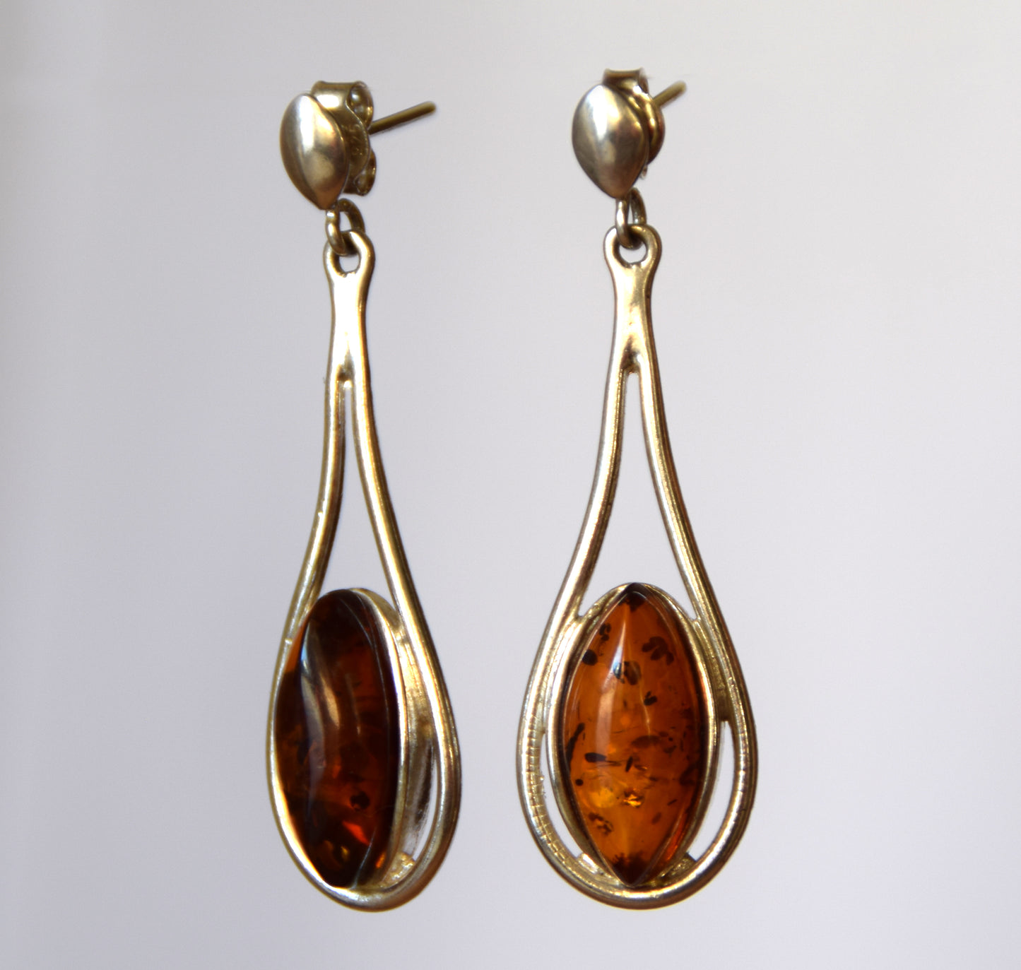 MJ Baltica, earrings, natural Baltic amber, 925 silver, elegant, feminine, bright, long, BK138