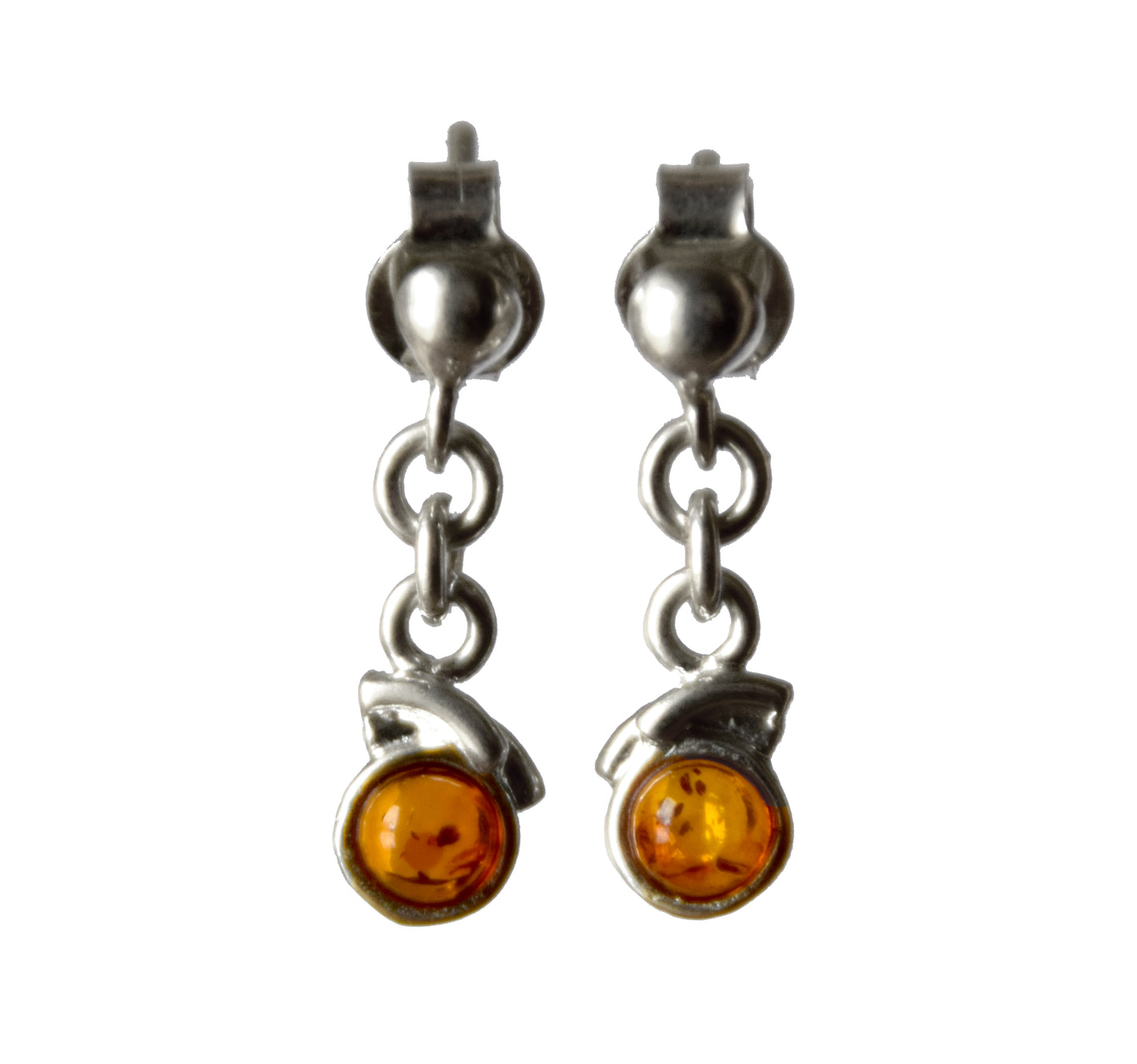 MJ Baltica, earrings, natural Baltic amber, 925 silver, delicate, delicate, feminine, cognac, BK172