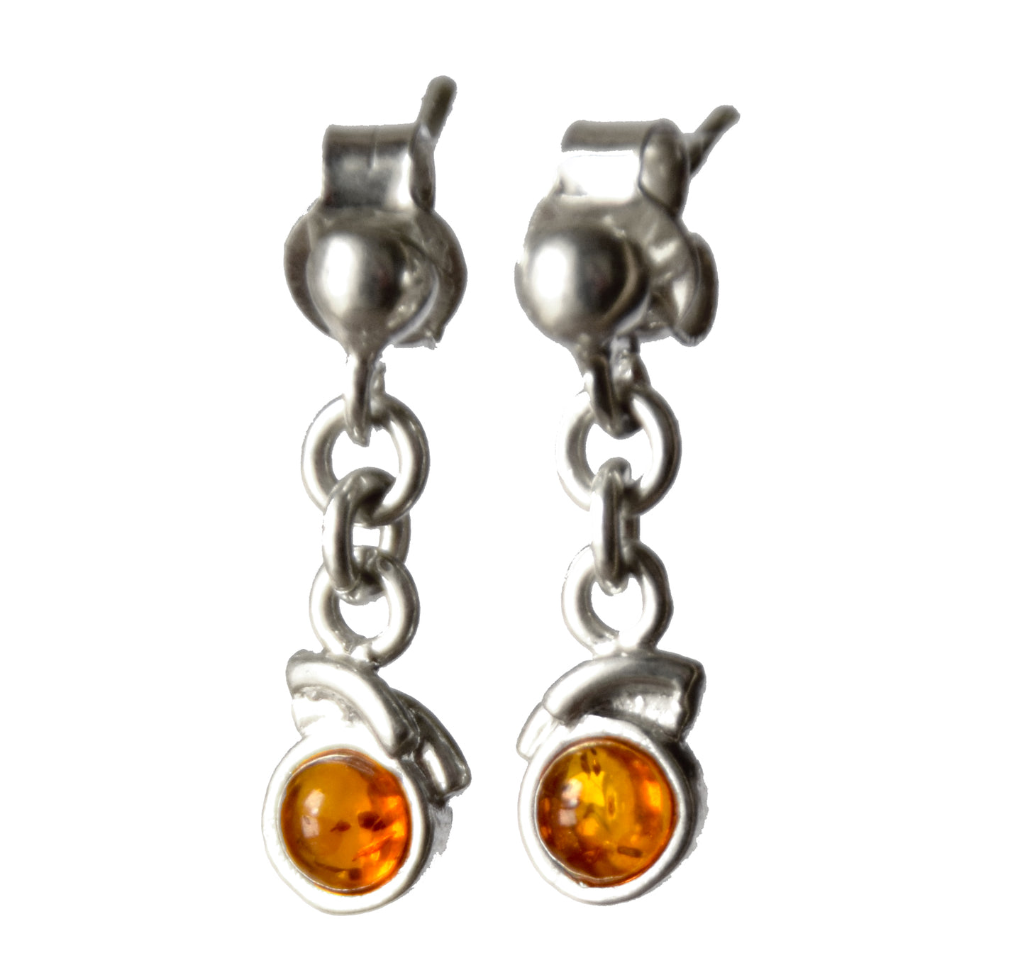 MJ Baltica, earrings, natural Baltic amber, 925 silver, delicate, delicate, feminine, cognac, BK172