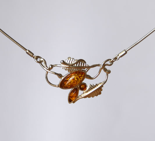 MJ Baltica, necklace, choker, natural Baltic Amber, 925 Silver, vintage, feminine, elegant, BKo030