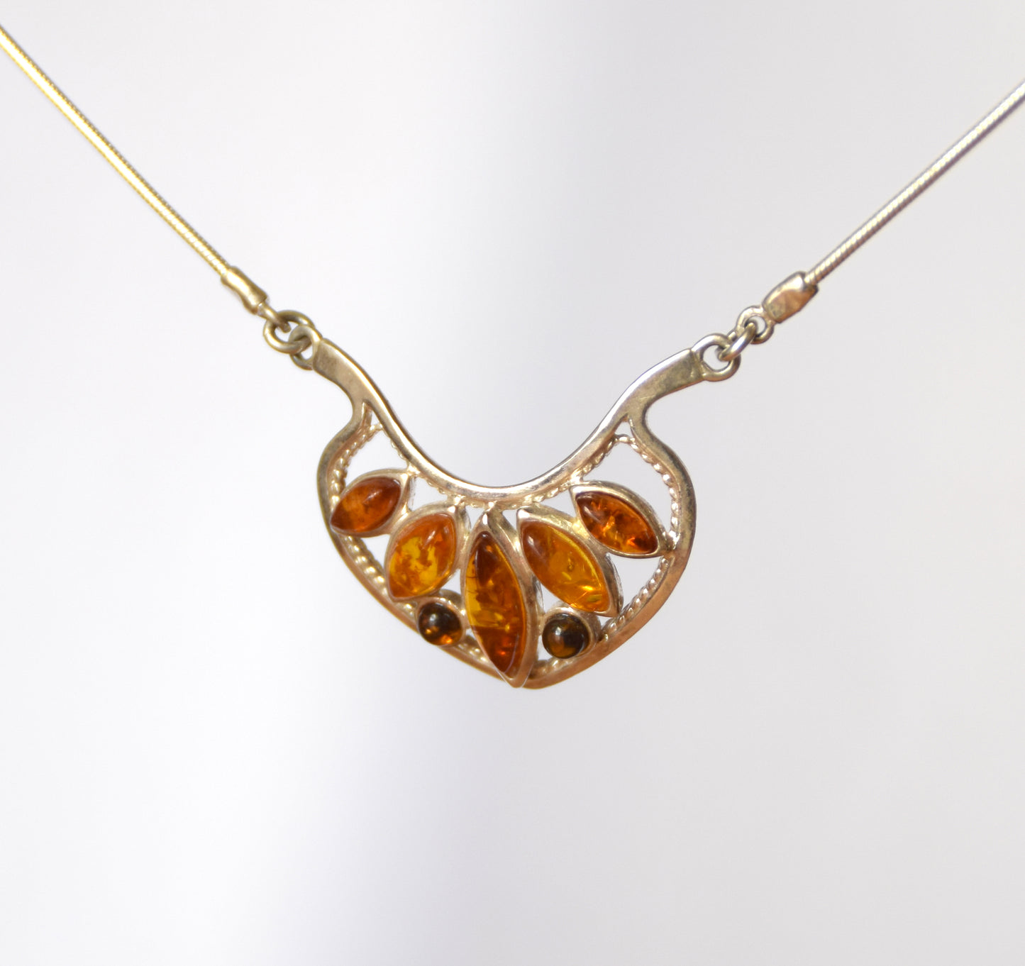 MJ Baltica, necklace, choker, natural Baltic Amber, 925 Silver, mosaic, elegant, beautiful, BKo033