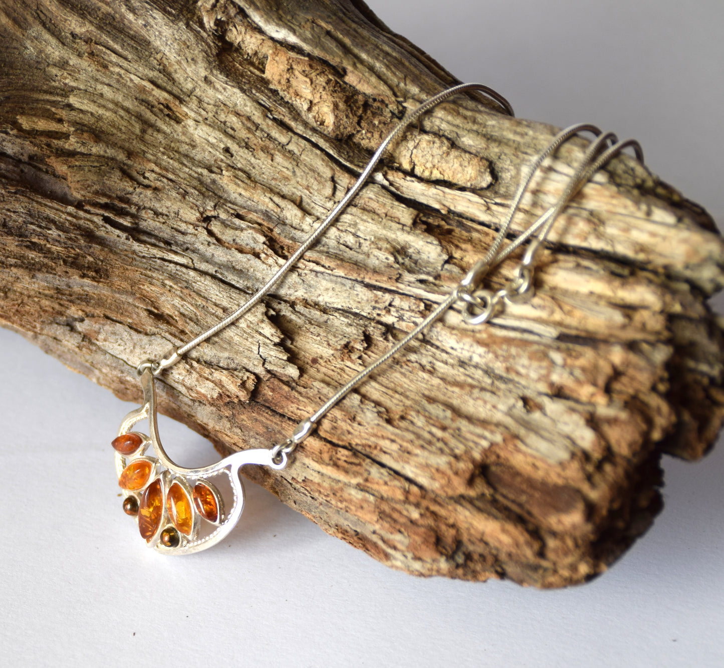 MJ Baltica, necklace, choker, natural Baltic Amber, 925 Silver, mosaic, elegant, beautiful, BKo033