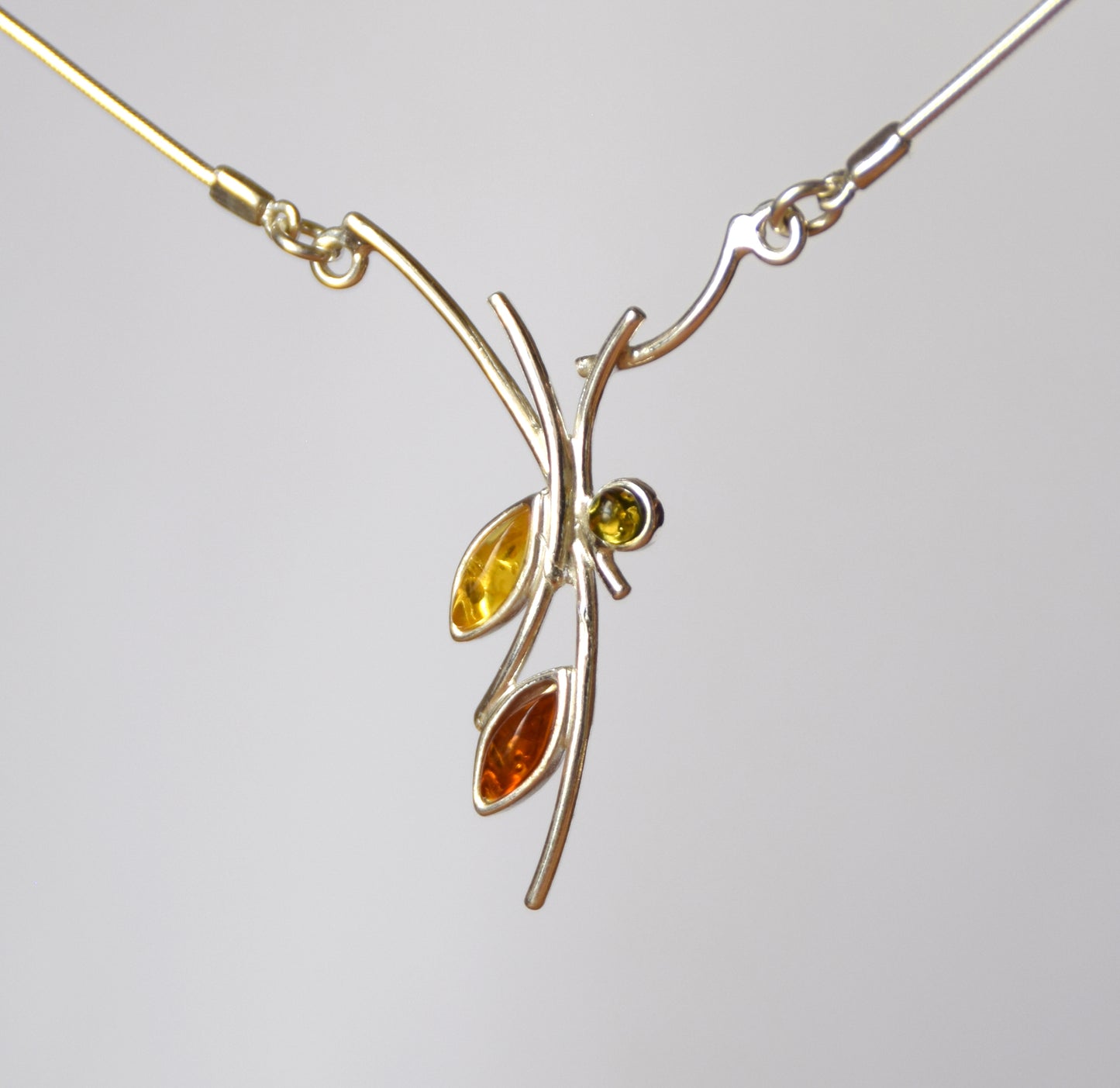 MJ Baltica, necklace, choker, natural Baltic Amber, 925 Silver, fine, strong, abstract, feminine, BKo034