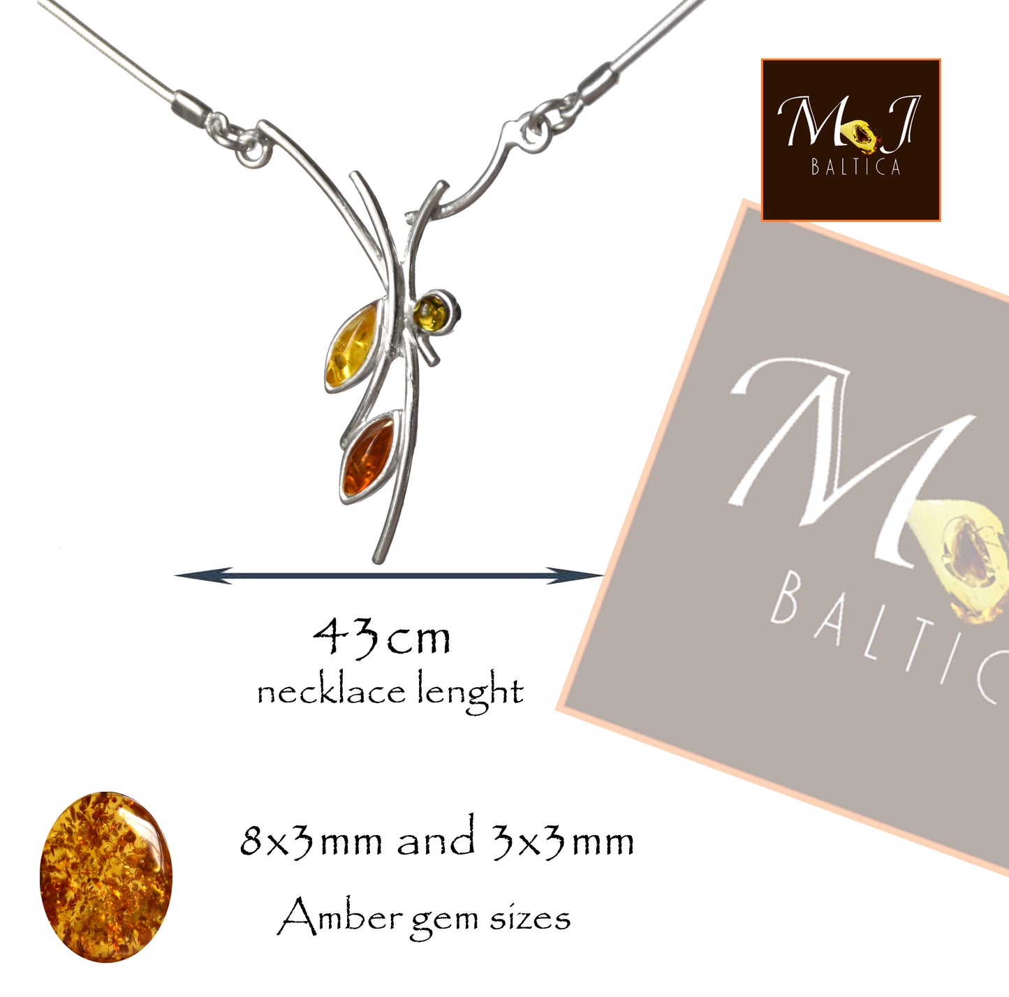 MJ Baltica, necklace, choker, natural Baltic Amber, 925 Silver, fine, strong, abstract, feminine, BKo034