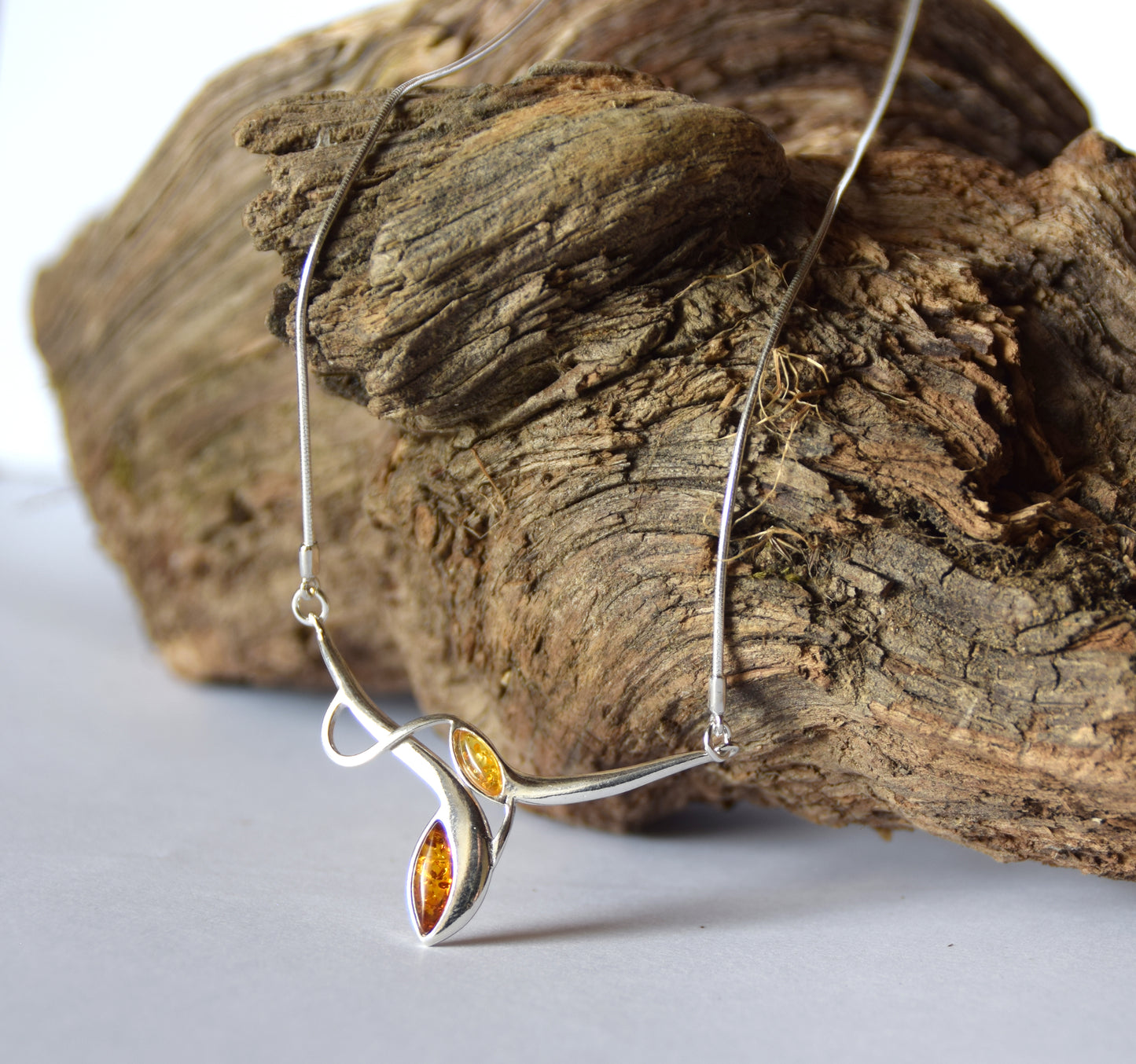 MJ Baltica, necklace, choker, natural Baltic Amber, 925 Silver, beautiful, elegant, BKo052