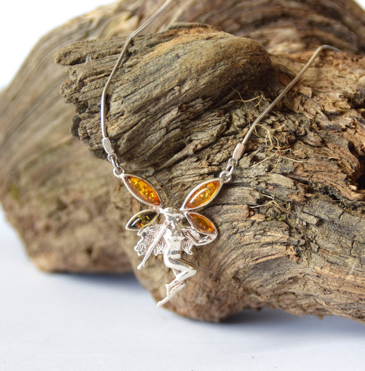 MJ Baltica, necklace, choker, natural Baltic amber, 925 silver, fairy, romantic, BKo057