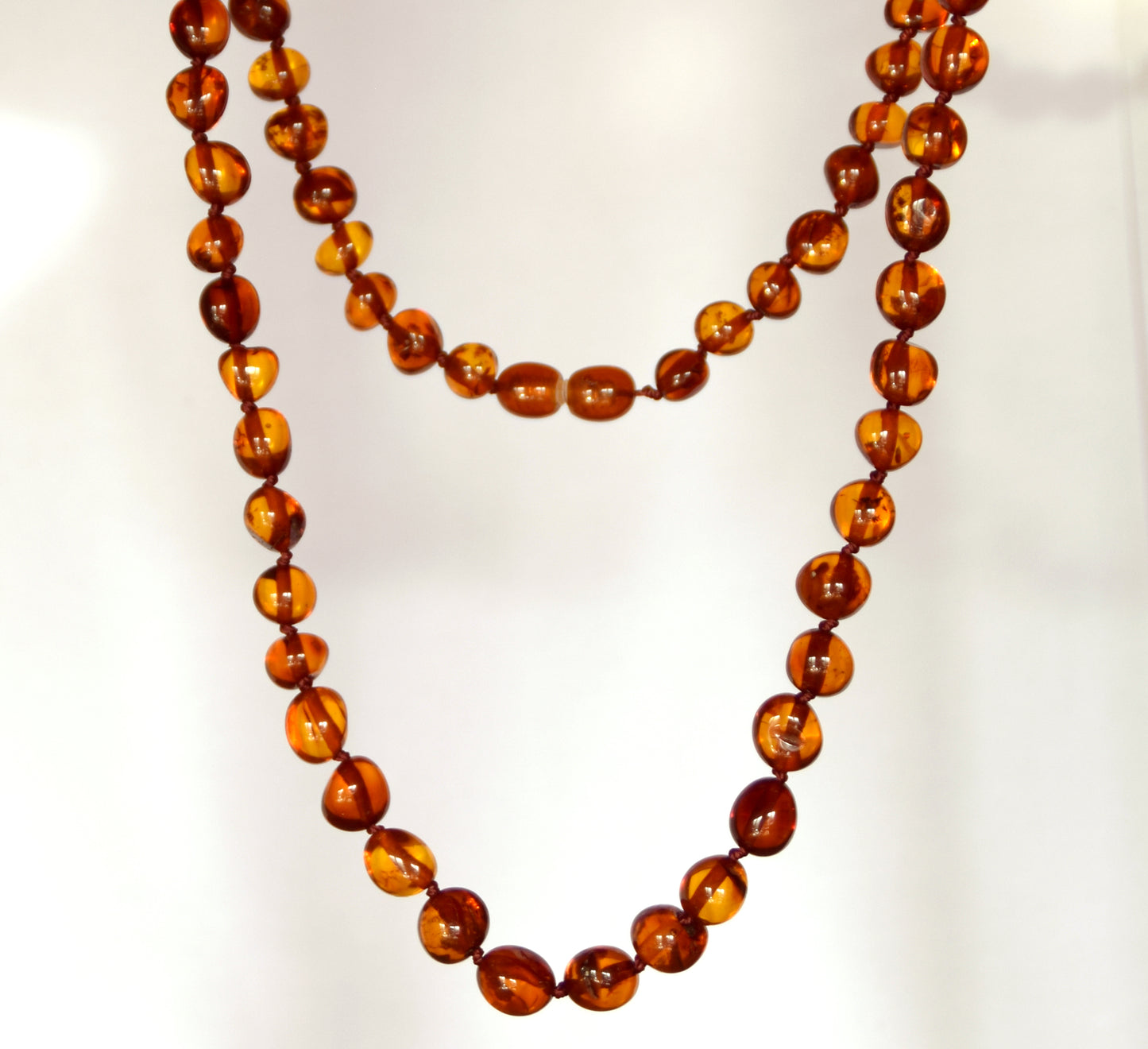 MJ Baltica, necklace, natural Baltic amber, elegant, brown, sphere, unisex, BKoBB038