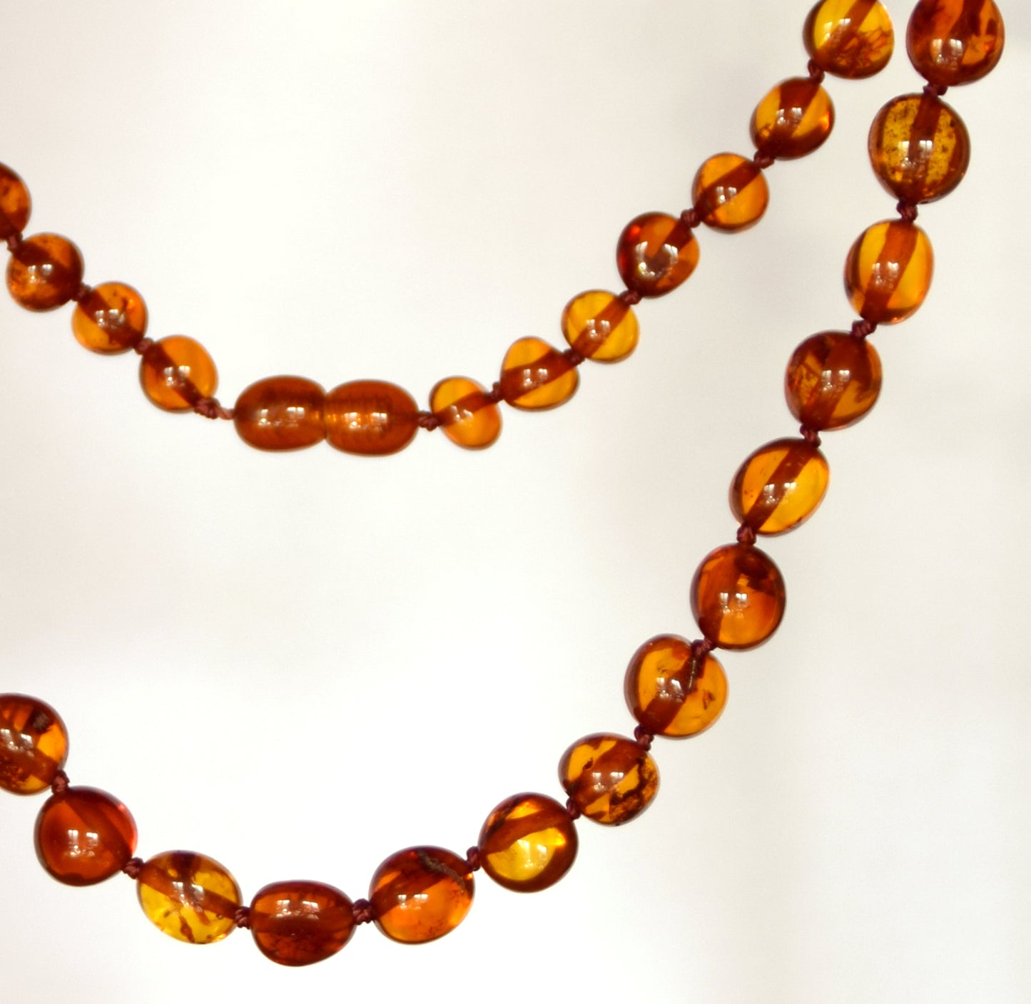 MJ Baltica, necklace, natural Baltic amber, elegant, brown, sphere, unisex, BKoBB038