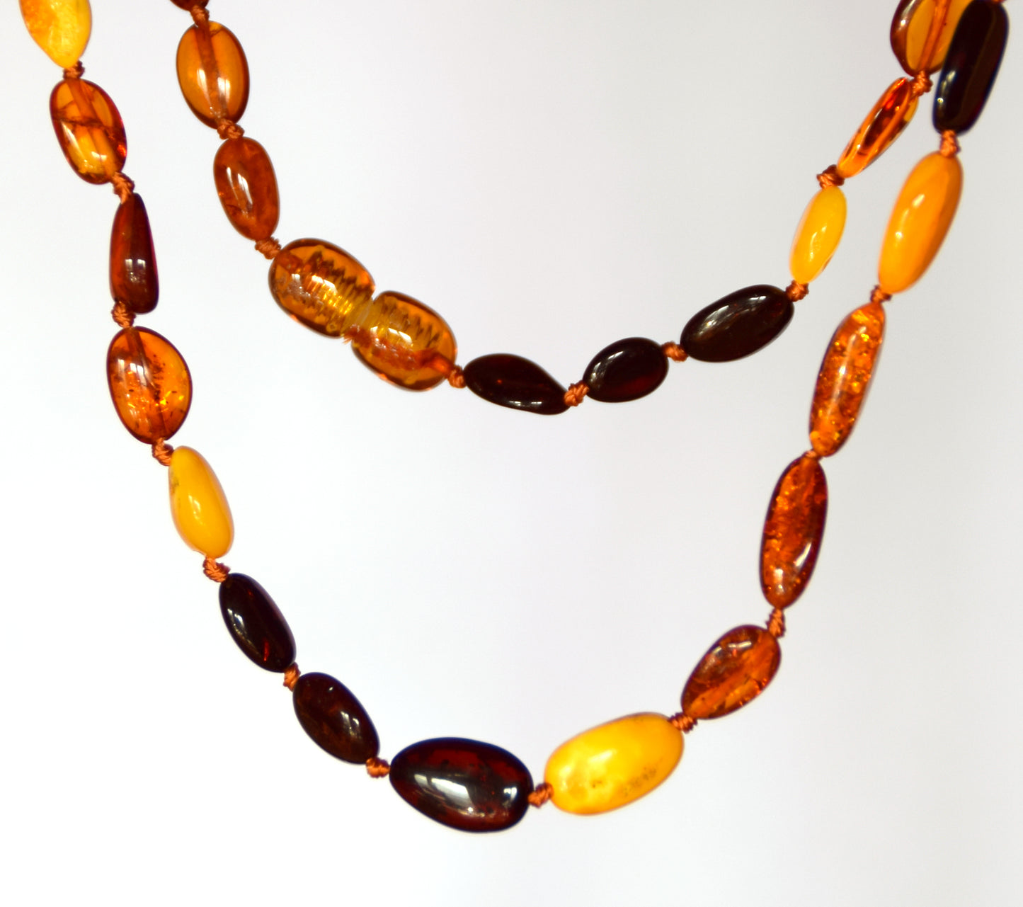 MJ Baltica, necklace, natural Baltic amber, protective, healing, children, mixed, oval, screw, 33cm, BKoBimbo2