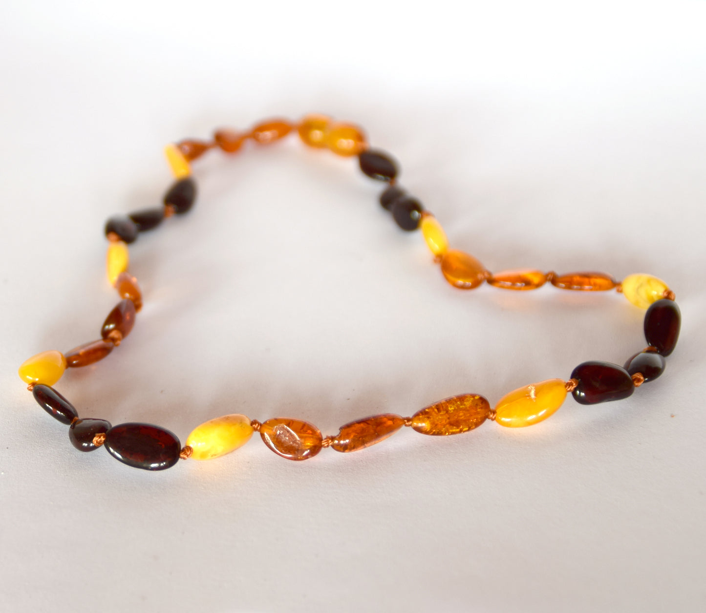 MJ Baltica, necklace, natural Baltic amber, protective, healing, children, mixed, oval, screw, 33cm, BKoBimbo2