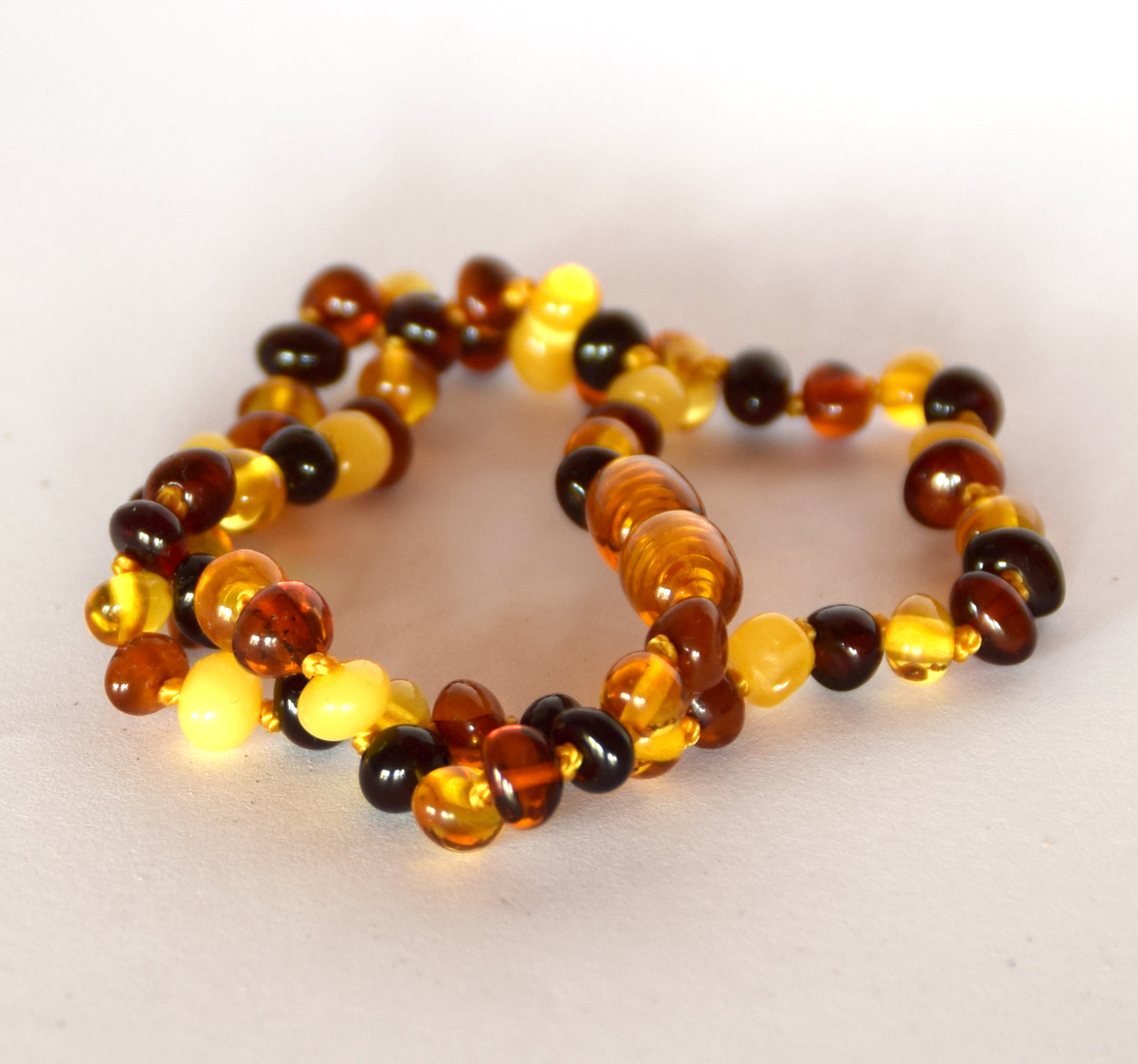 MJ Baltica, necklace, natural Baltic amber, protective, healing, children, mixed, round, screw, 33cm, BKoBimbo3