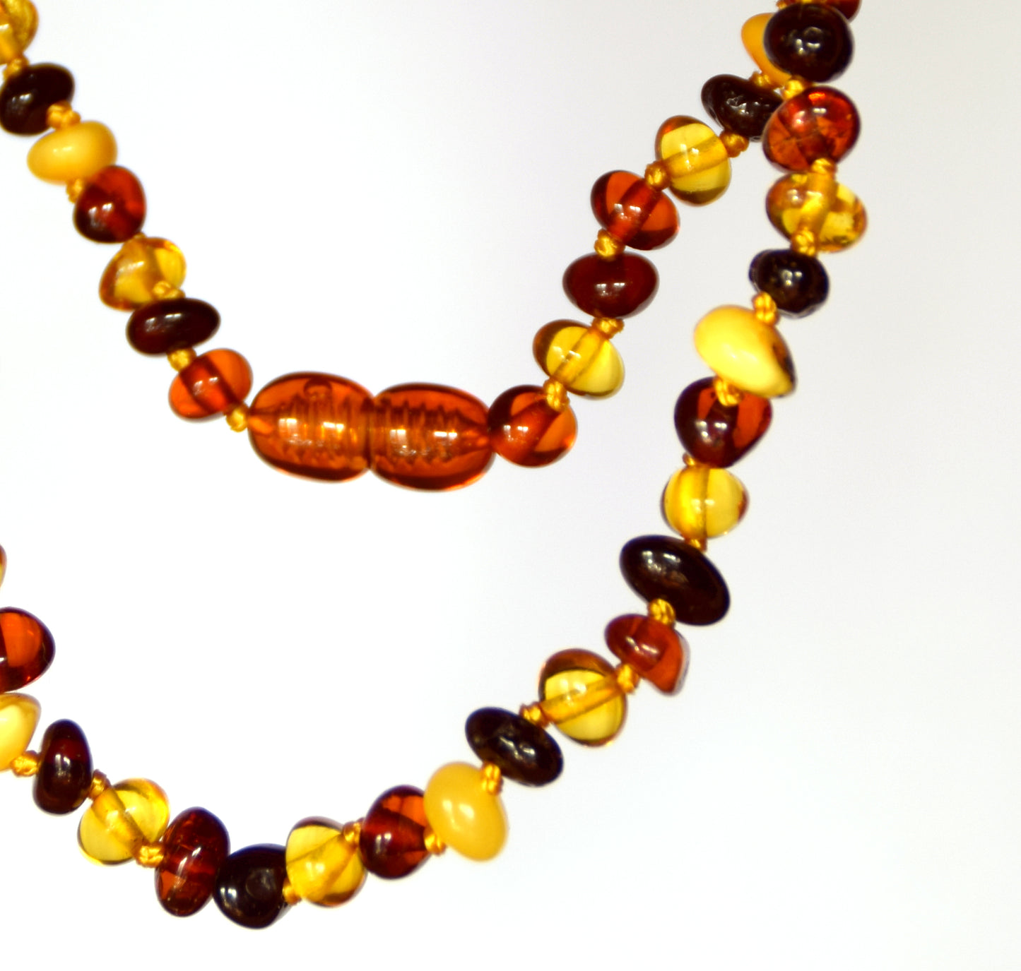 MJ Baltica, necklace, natural Baltic amber, protective, healing, children, mixed, round, screw, 33cm, BKoBimbo3