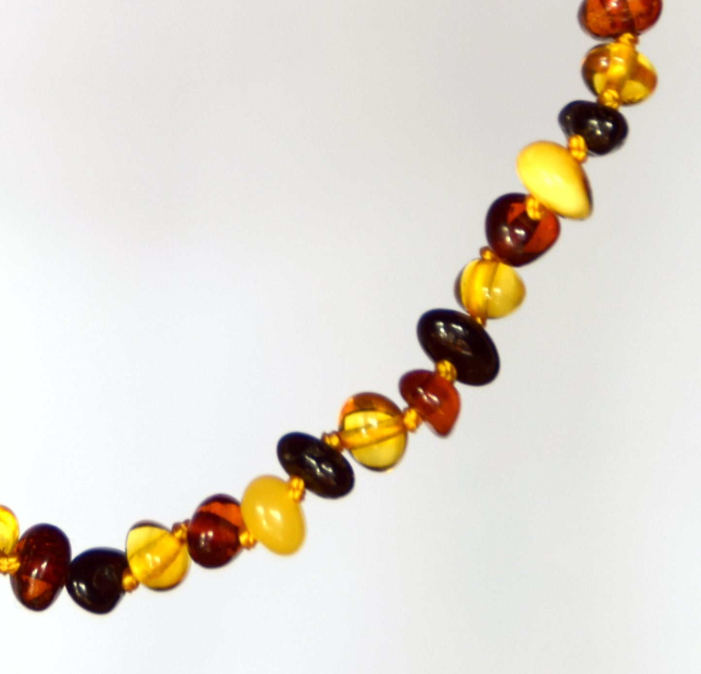 MJ Baltica, necklace, natural Baltic amber, protective, healing, children, mixed, round, screw, 33cm, BKoBimbo3