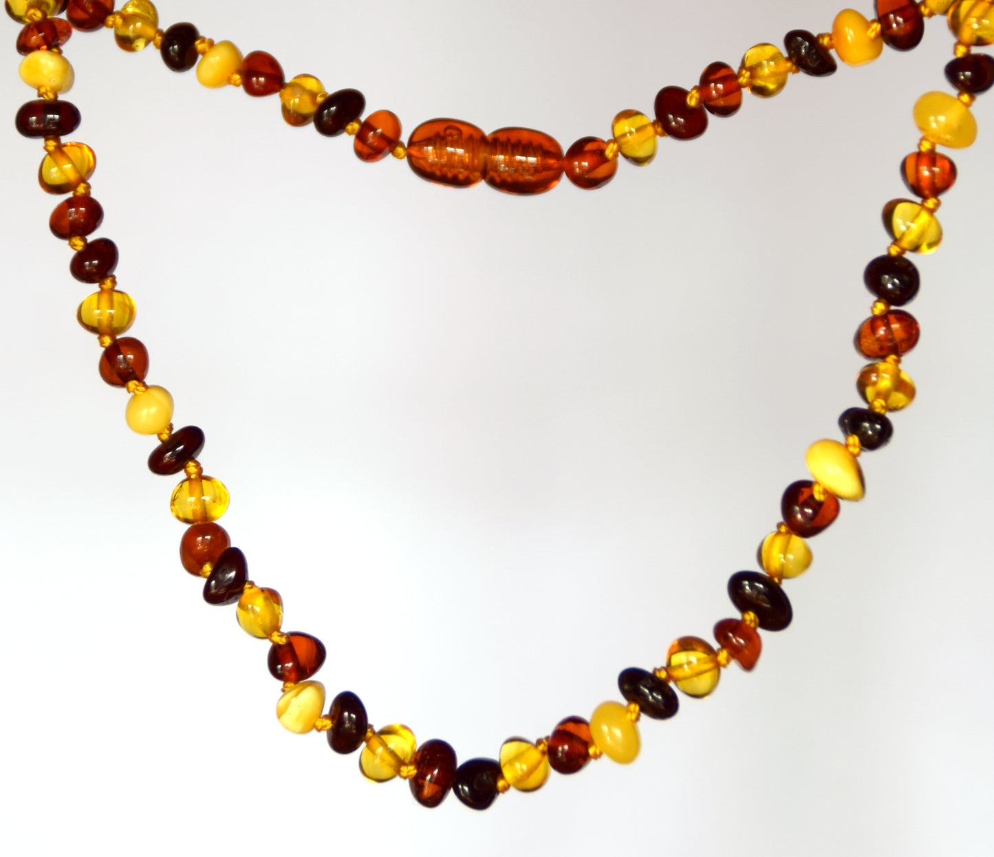 MJ Baltica, necklace, natural Baltic amber, protective, healing, children, mixed, round, screw, 33cm, BKoBimbo3