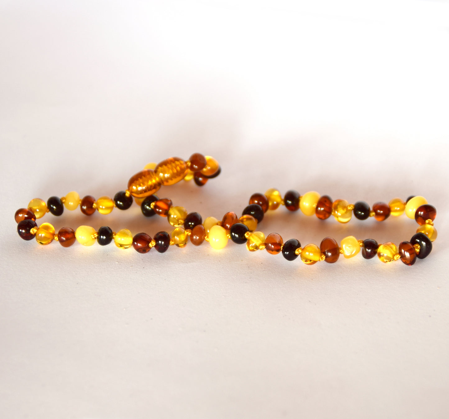 MJ Baltica, necklace, natural Baltic amber, protective, healing, children, mixed, round, screw, 33cm, BKoBimbo3