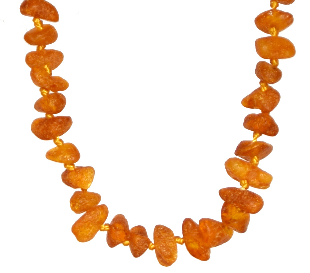 MJ Baltica, necklace, natural Baltic amber, protective, healing, children, ccognac, raw, screw, 33cm, BKoBmi5