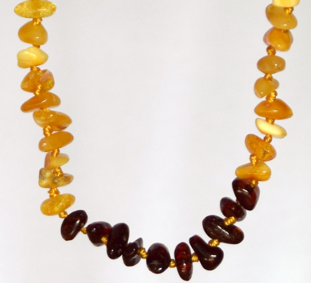 MJ Baltica, necklace, natural Baltic amber, protective, healing, children, mixed, screw, 33cm, BKoBmi8