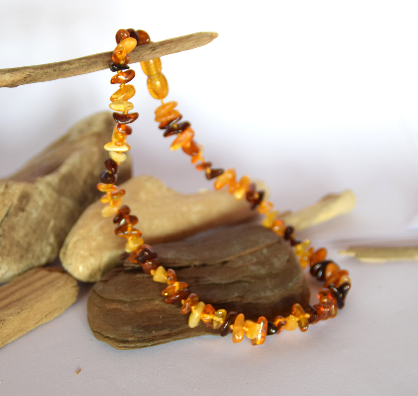 MJ Baltica, necklace, natural Baltic amber, protective, healing, children, mixed, screw, 33cm, BKoBmi