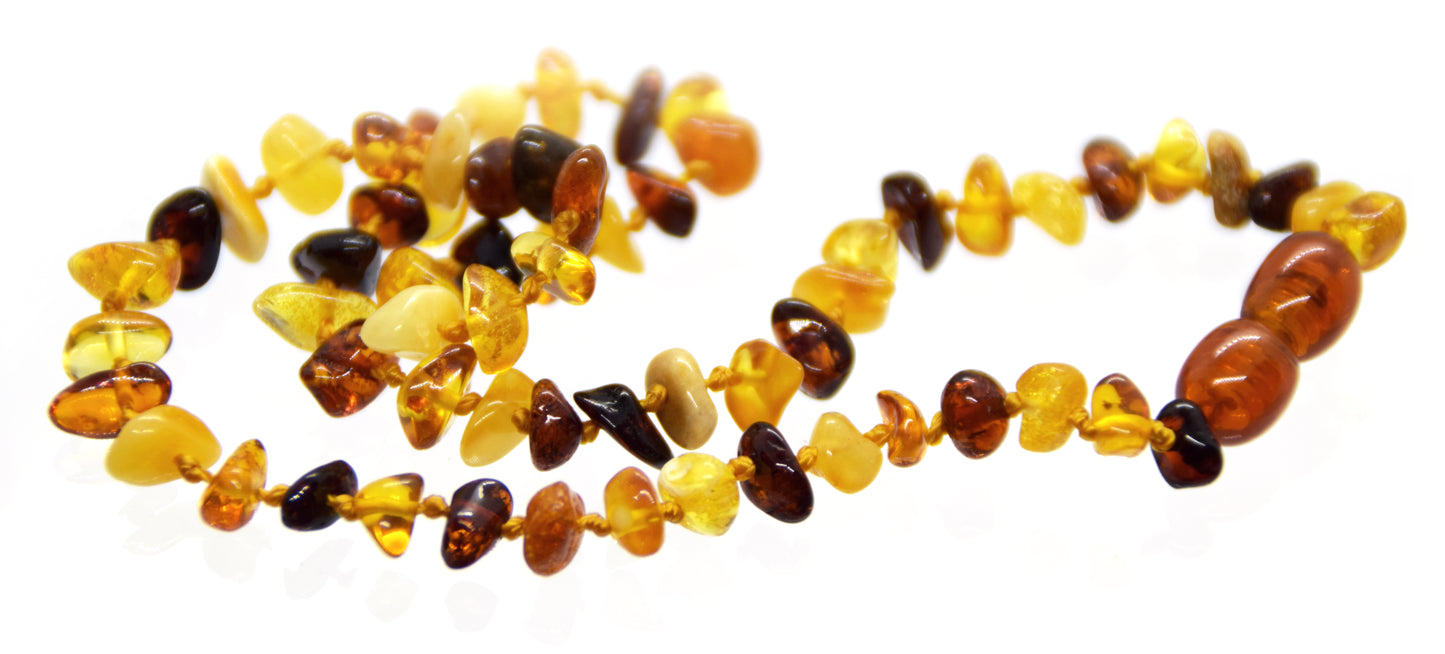 MJ Baltica, necklace, natural Baltic amber, protective, healing, children, mixed, screw, 33cm, BKoBmi